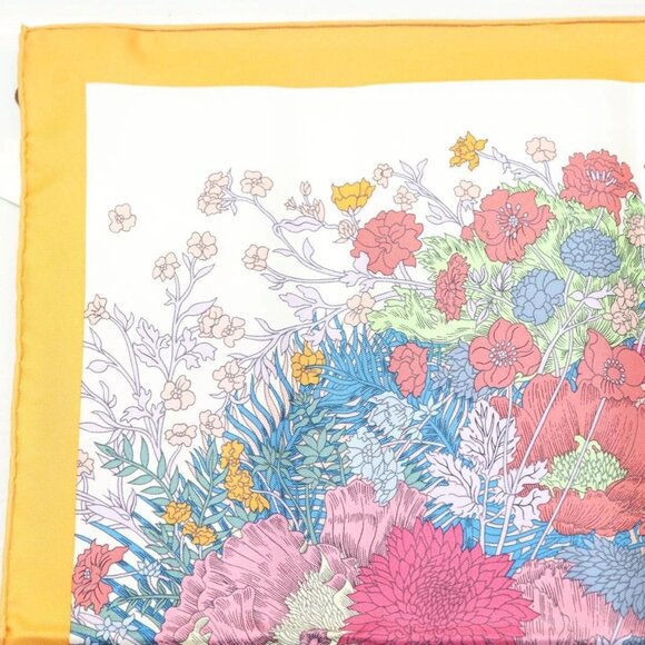 HERMES Carre 45 Scarf ""ROBE LEGERE"" Silk Orange Auth am8904 - Picture 2 of 8